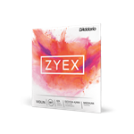 D'Addario Zyex 4/4 scale violin string set packaging with aluminum D string