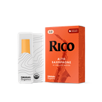 Box of Rico by D'Addario Strength 3 Alto Saxophone Reeds on display at MusicMasters music store.
