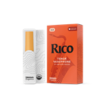 A boxed pack of Rico Strength 3 Tenor Saxophone Reeds on display at the MusicMasters store on North Monroe Street.