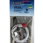Complete Players French Horn Care Kit displaying rotor valve oil, tuning slide grease, a flexible cleaning snake, brushes, and a polishing cloth