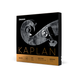 D'Addario Kaplan 3/4 scale double bass string set packaging and stranded steel core strings