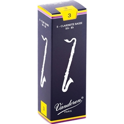 Individual Vandoren Traditional Bass Clarinet Reed Strength 3.0 on display at MusicMasters Tallahassee
