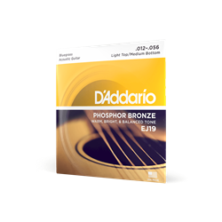 Package of D'Addario EJ19 Phosphor Bronze Bluegrass Acoustic Guitar Strings 12-56