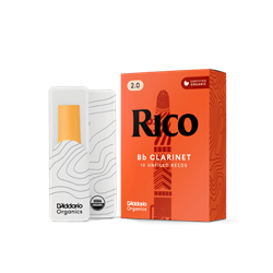 Rico Bb Clarinet Reeds Strength 2 orange box of 10 at MusicMasters Tallahassee Florida,Rico unfiled beginner Bb clarinet reed strength 2 from MusicMasters Tallahassee